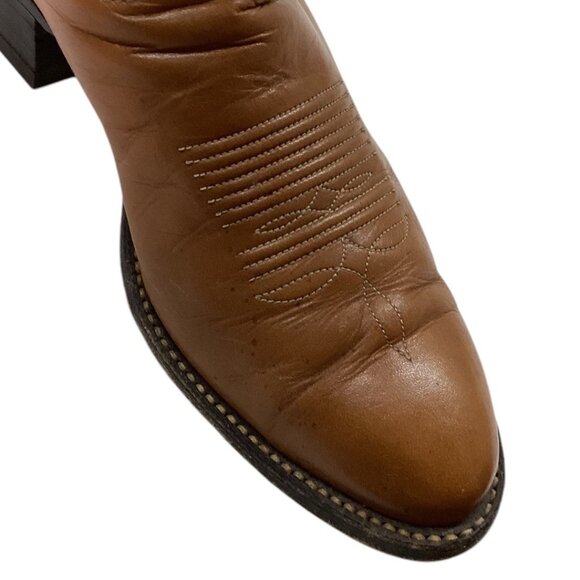 Vintage 80s Tony Lama Brown Leather Cowboy Boots Men's Size 7.5D Style 6210 - Picture 9 of 10
